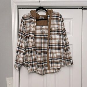 American eagle hooded flannel size medium